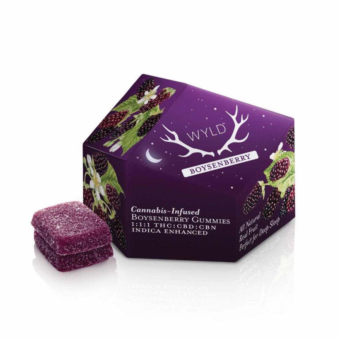 WYLD - 100mg Gummies - Boysenberry THC:CBD:CBN 1:1:1