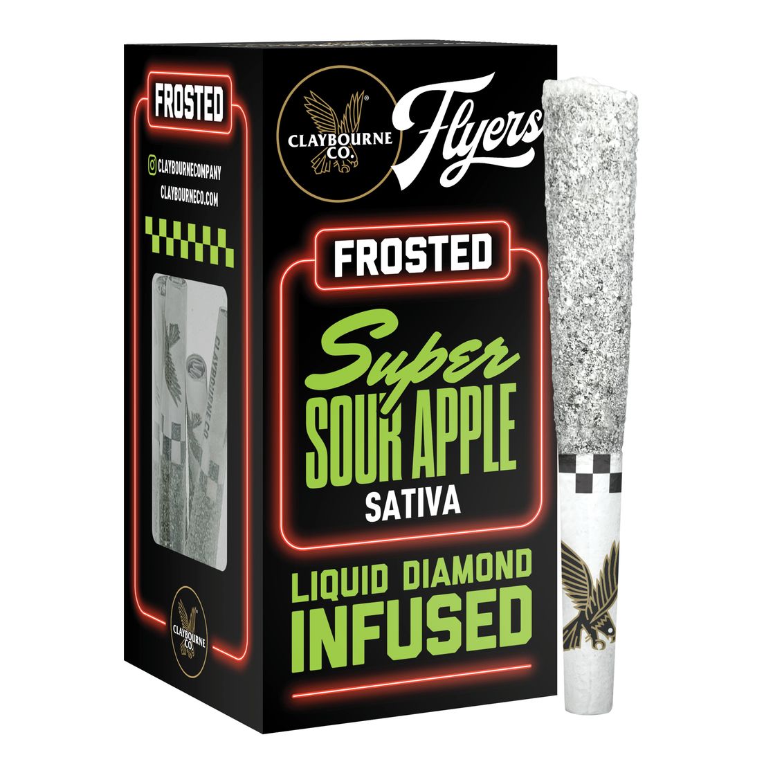 Claybourne Co. - Frosted Flyers - (x5) .5g Infused Prerolls - 2.5g - Super Sour Apple