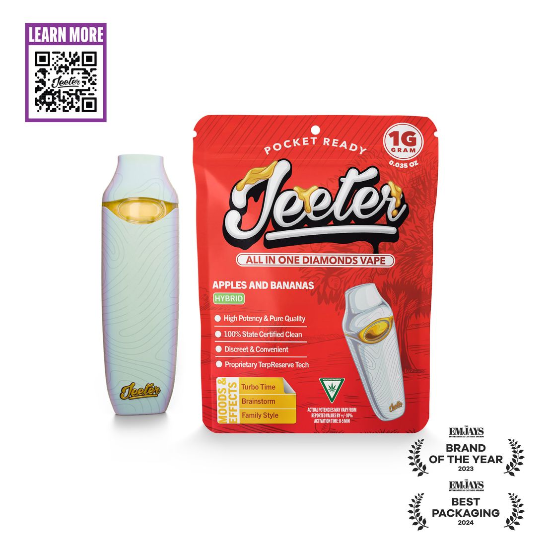 Jeeter Concentrates - AIO Liquid Diamond 1G Vape Cartridge Apples & Bananas