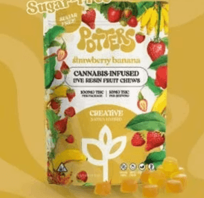 Potters - Strawberry Banana Gummies | 100mg | Hybrid - Sativa Dominant