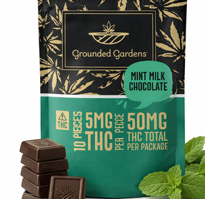 Mint Milk Chocolate Bar I Grounded Gardens I 50mg I 10pc