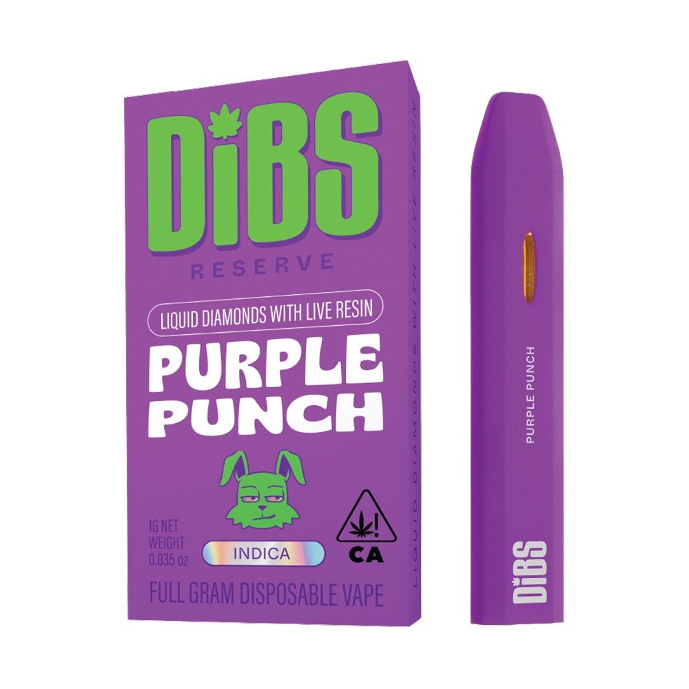 Dibs Reserve- Purple Punch Melted Diamonds With Live Resin Disposable Vape 1g (I)