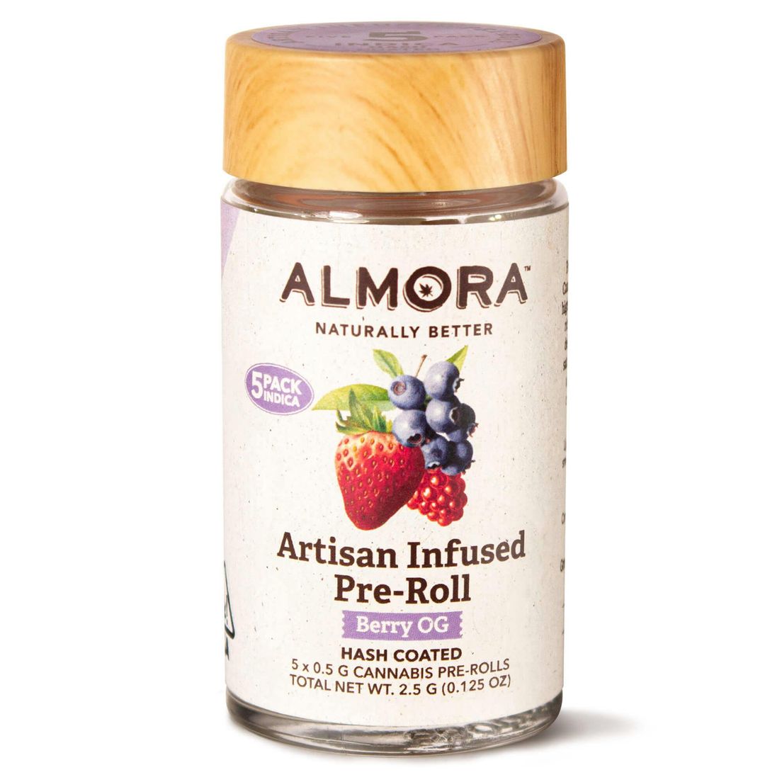 Almora - (x5) .5g Artisan Infused Prerolls - 2.5g - Berry OG