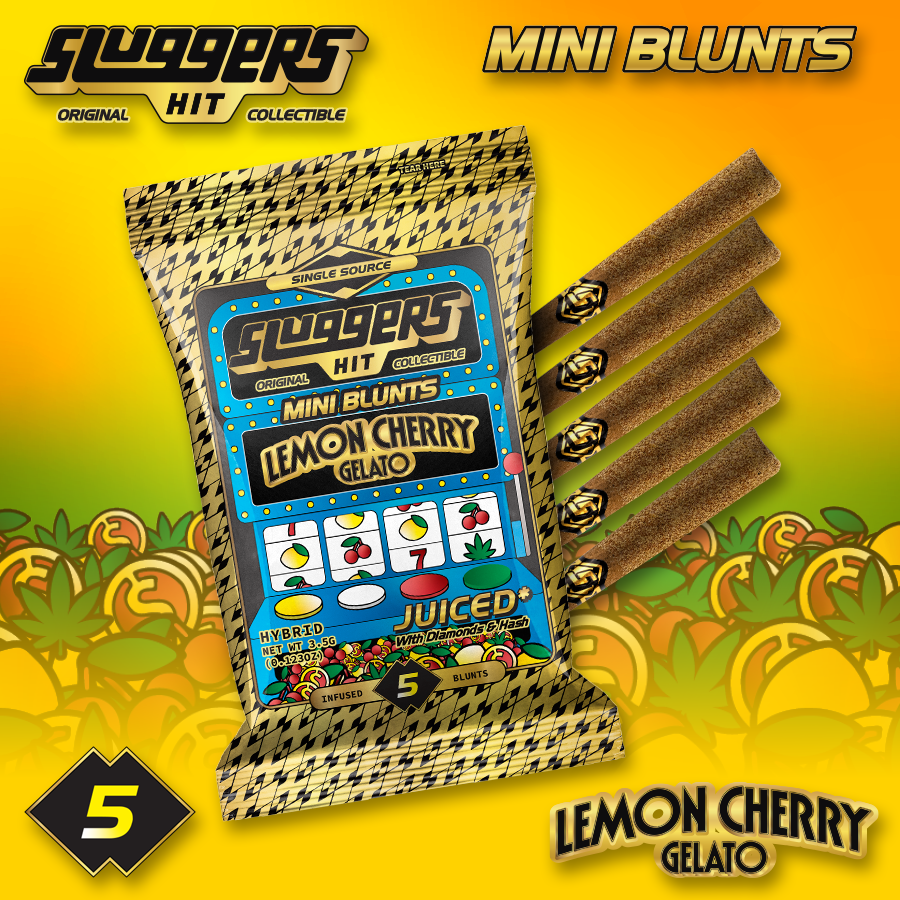 Sluggers Hit- Lemon Cherry Gelato Infused 5PK Blunts 3.5g (H)