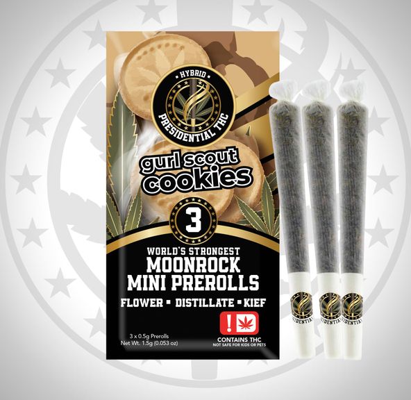 Presidential Moon Rock Mini Prerolls Hybrid 3pk (Gurl scout cookies)