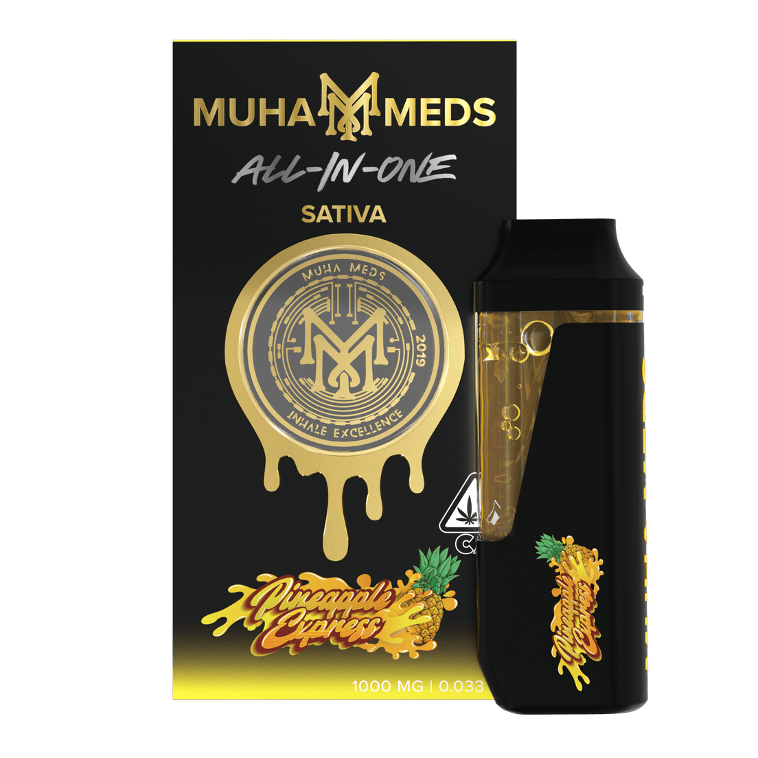 Muha | AIO Vape | 1g | Distillate | Pineapple Express