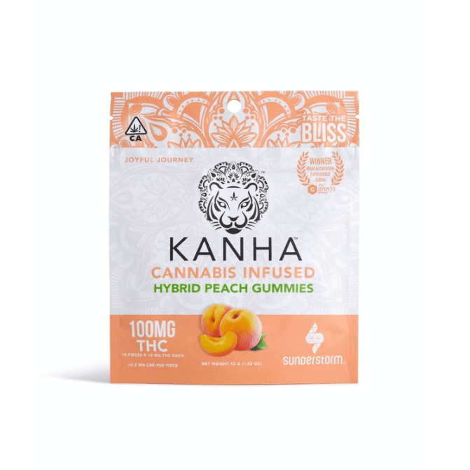 Kanha Hybrid Peach Gummies 100mg