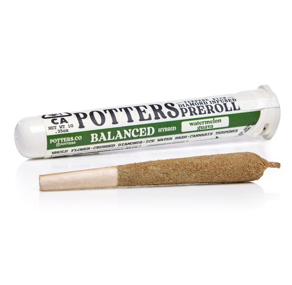 D. Potters 1g Diamond Infused Pre Roll - Watermelon Guava (H)