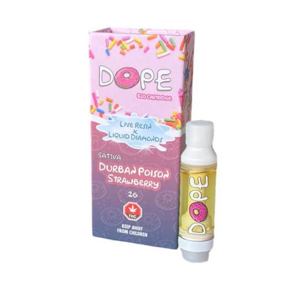 Durban Poisin - Strawberry 2G Live Resin X Diamonds Vape Cartridge - Dope