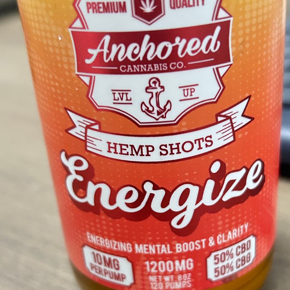 ANCHORED - HEMP SHOTS - ENERGIZE - CBD/CBG