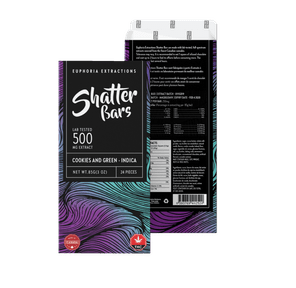 Euphoria Extract Shatter Bar Cookies & Green Indica 500mg