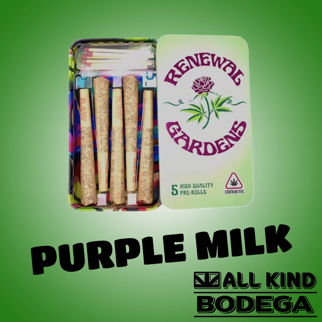 Purple Milk .5g preroll 5 pack (2.5g total) (@RenewalGardens)
