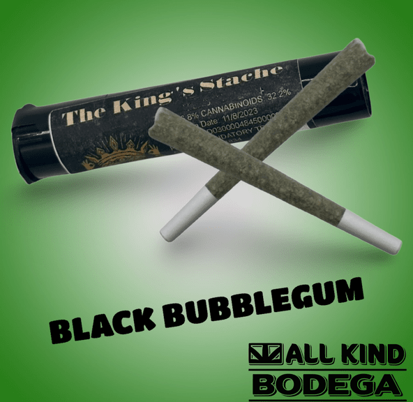 Black Bubblegum .5g Preroll 2 Pack (total weight 1g) (@thekingsstache)