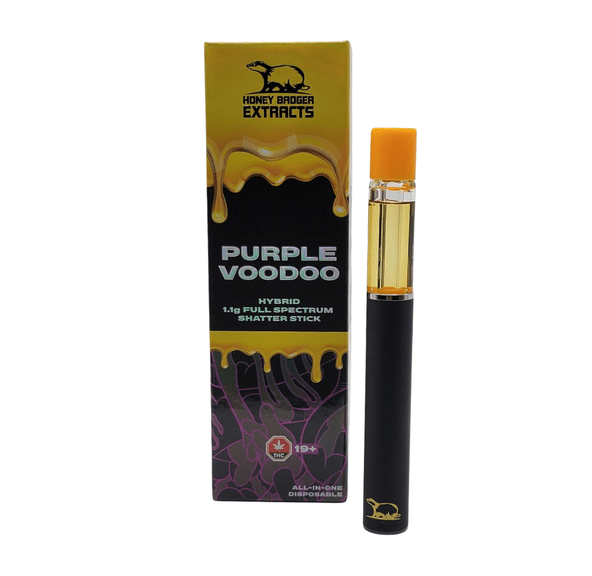 Purple Voodoo - 1.1G Disposable Shatter Pen by Honey Badger