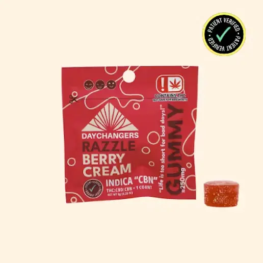 250mg THC Singles Gummy - Razzle Berry and Cream 8.00 g