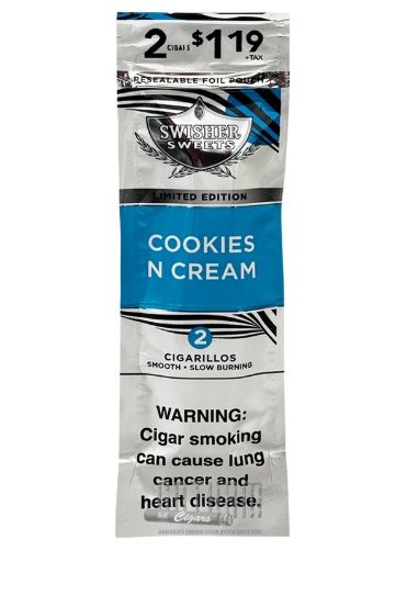 Cookies & Cream Swisher Sweets 2 Pack Cigarillos