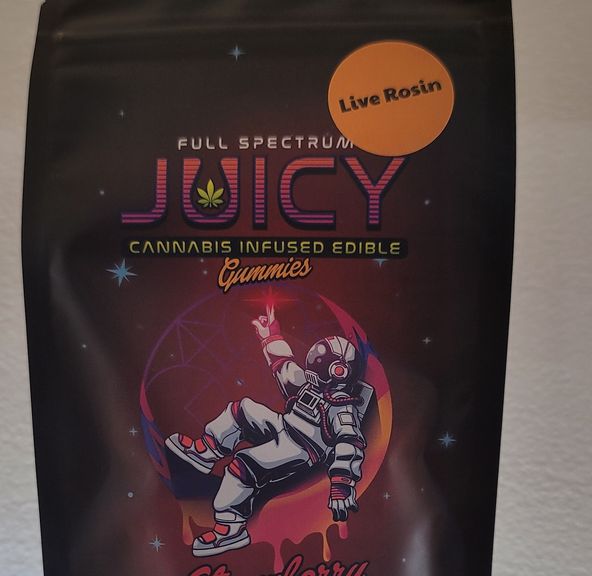 Juicy| Live Rosin Gummies| Strawberry| 100mg THC