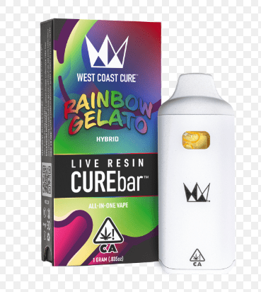 WEST COAST CURE RAINBOW GELATO 1G LIVE RESIN CURE BAR AIO HYBRID