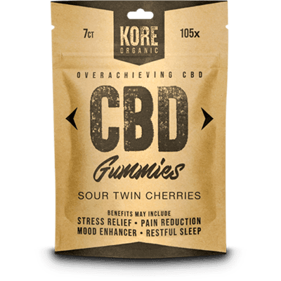 Kore Organic™ CBD Gummies 15mg/105x 7ct Sour Twin Cherries