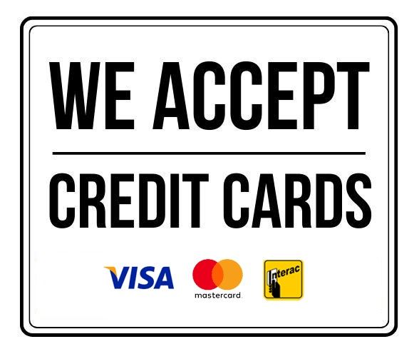 * NOW ACCEPTING EMT & CREDIT CARD PAYMENTS * Please indicate your payment preference to us when placing the order.