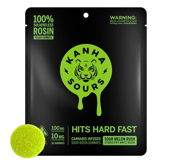 Kanha- SOUR MELON RUSH ROSIN NANO GUMMIES