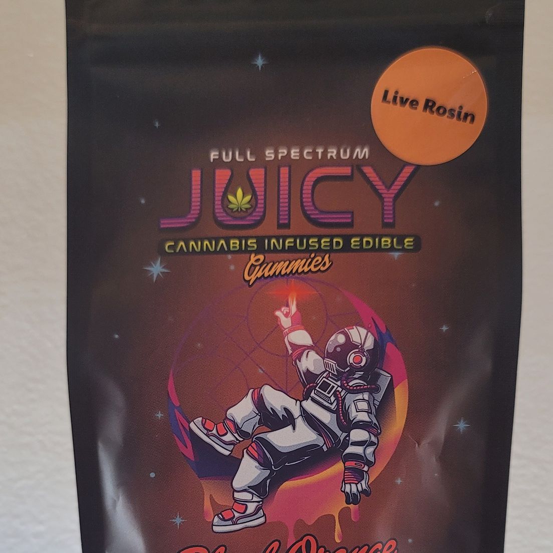 Juicy| Live Rosin Gummies| Blood Orange| 100mg THC