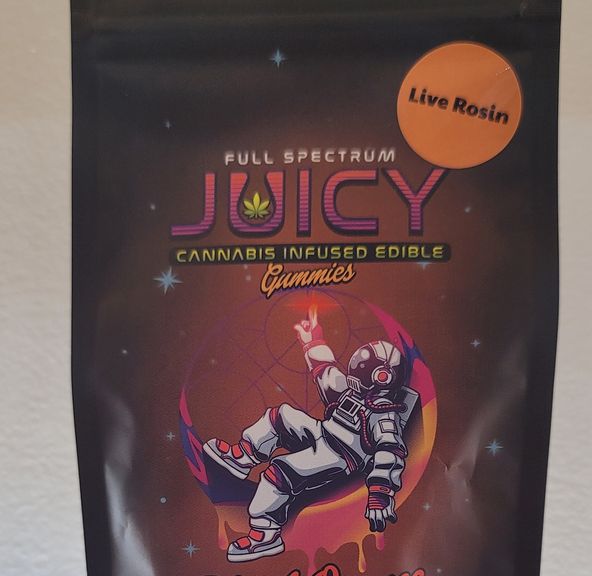 Juicy| Live Rosin Gummies| Blood Orange| 100mg THC