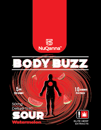 Body Buzz: Full Spectrum: 50mg : SOUR Watermelon