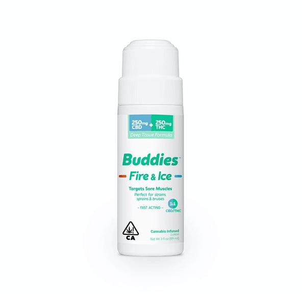 *Promo* Buddies- Fire & Ice 1:1 250mg (THC:CBD) Topical Roll On 3fl oz