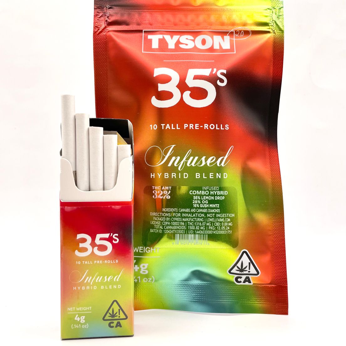 PRE-ORDER ONLY 35's 4g Pre-Roll Pack | Combo Hybrid - Tyson 2.0