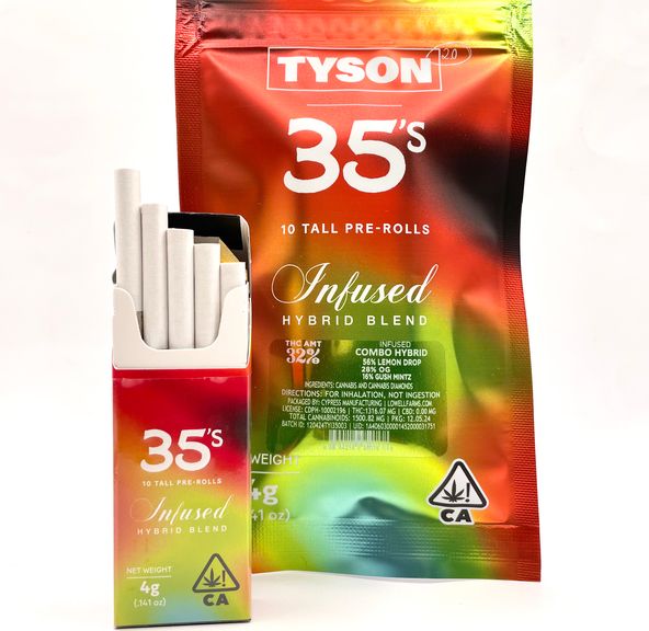 PRE-ORDER ONLY 35's 4g Pre-Roll Pack | Combo Hybrid - Tyson 2.0