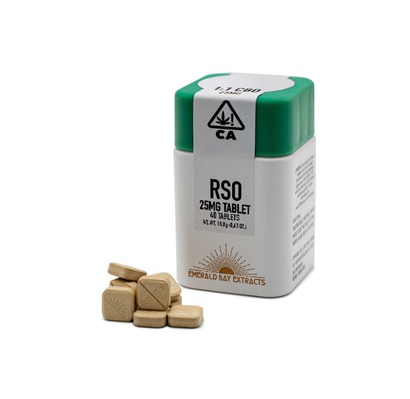 Emerald Bay Extracts - Sunday Rose 1:1 25mg RSO Tablets