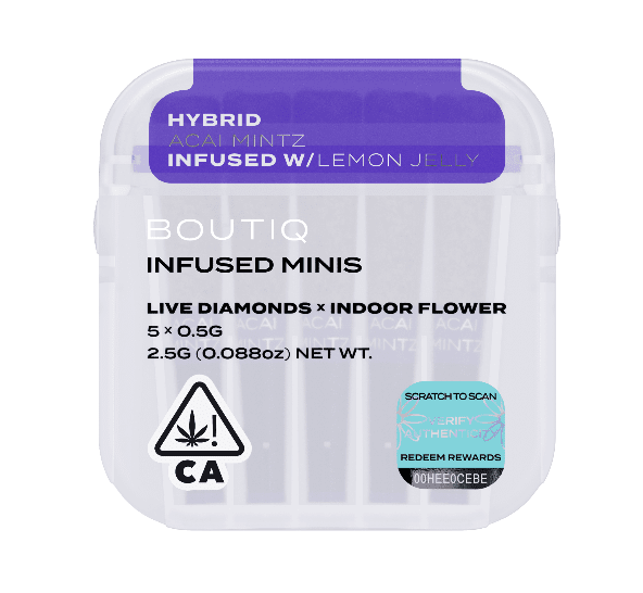 Boutiq Infused Mini Pre-roll 5pk Acai Mintz x Lemon Jelly 2.5g