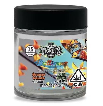 Lift Tickets - Brilliance - Orange Gelato x Kush Mintz (32% Hybrid ) - 3.5g Infused Flower
