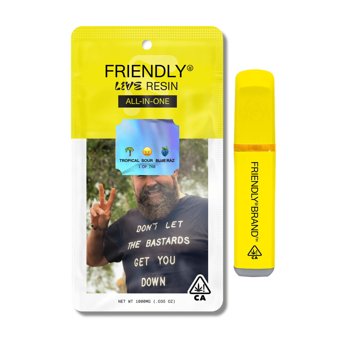 Friendly | AIO Vape | 1g | Live Resin | Peach Tree