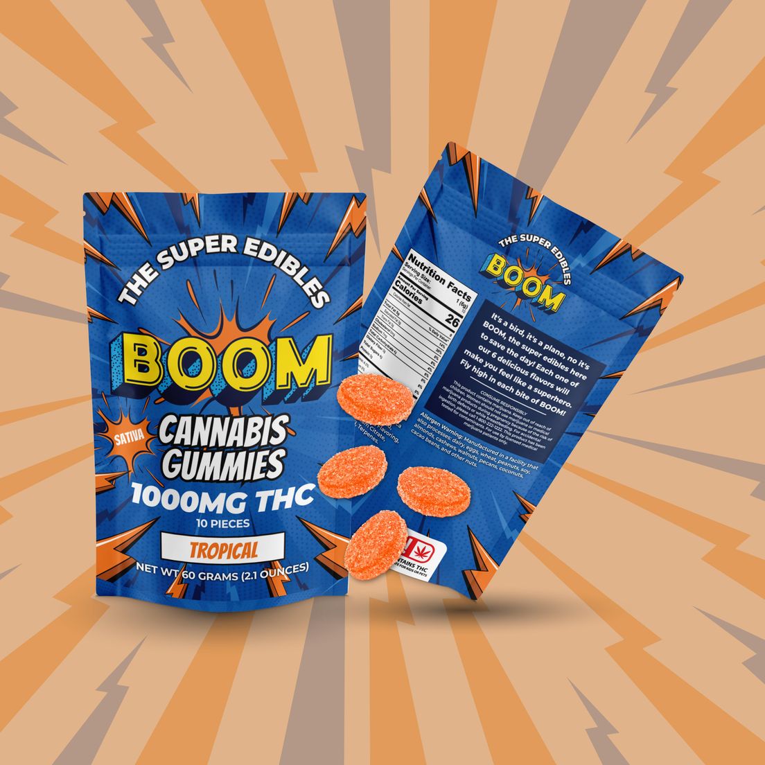 BOOM TROPICAL GUMMIES 1000MG