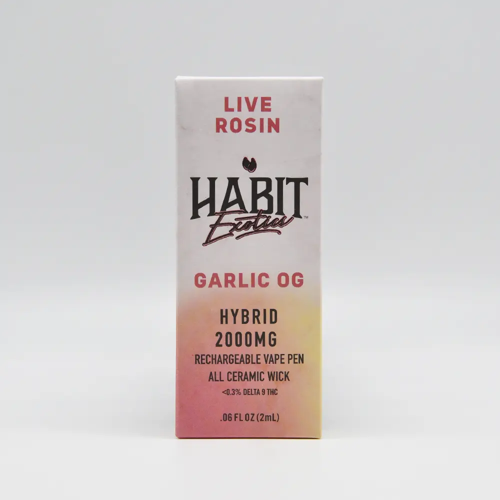 Habit THCa Live Rosin Garlic OG Disposable, 2g