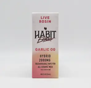 Habit THCa Live Rosin Garlic OG Disposable, 2g