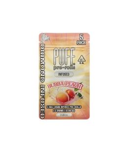 Puff - Bubba Peach 2.5g 5pk Diamond Infused Pre Roll