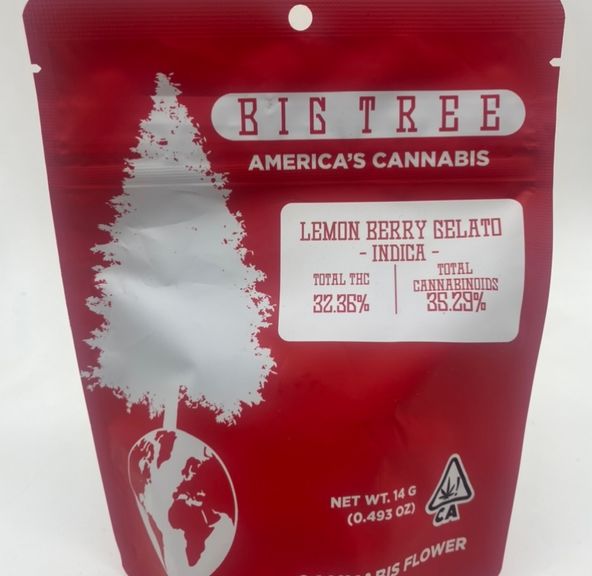 Lemon Berry Gelato (hybrid) - 14g Flower (THC %) by Big Tree Cannabis **Buy 2 for $100**