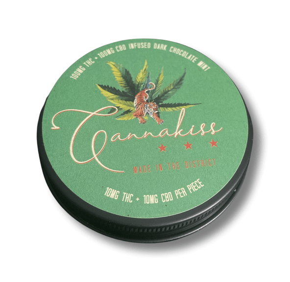 Cannakiss 10 piece tin - Mint Chocolate