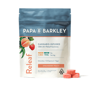 Papa & Barkley | Gummies | 20pc | Solventless | THC/CBD | Releaf | Strawberry Peach