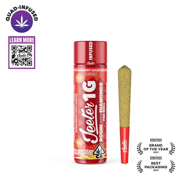 Jeeter | Quad Infused | Preroll | 1g | Strawberry Sour Diesel