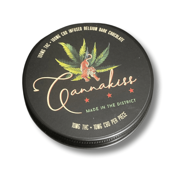 Cannakiss 10 piece tin- Dark Chocolate