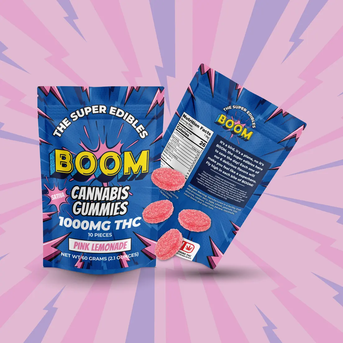 BOOM PINK LEMONADE GUMMIES 1000MG