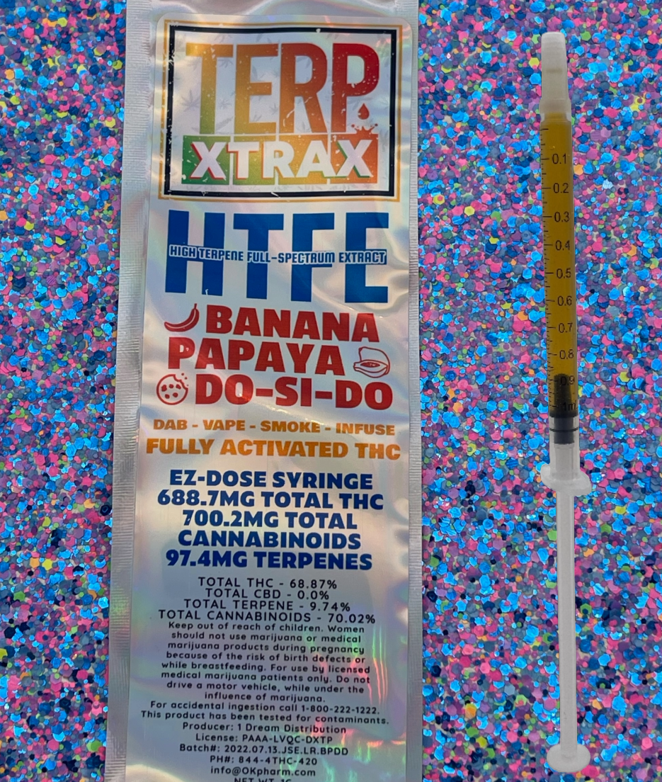 TERP XTRAX - LIVE HTFE SAUCE SYRINGE - 1G - BANANA PAPAYA DO-SI-DO