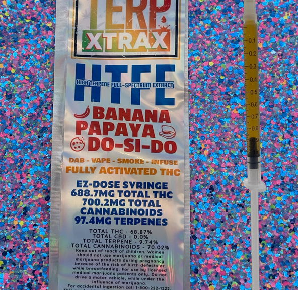 TERP XTRAX - LIVE HTFE SAUCE SYRINGE - 1G - BANANA PAPAYA DO-SI-DO