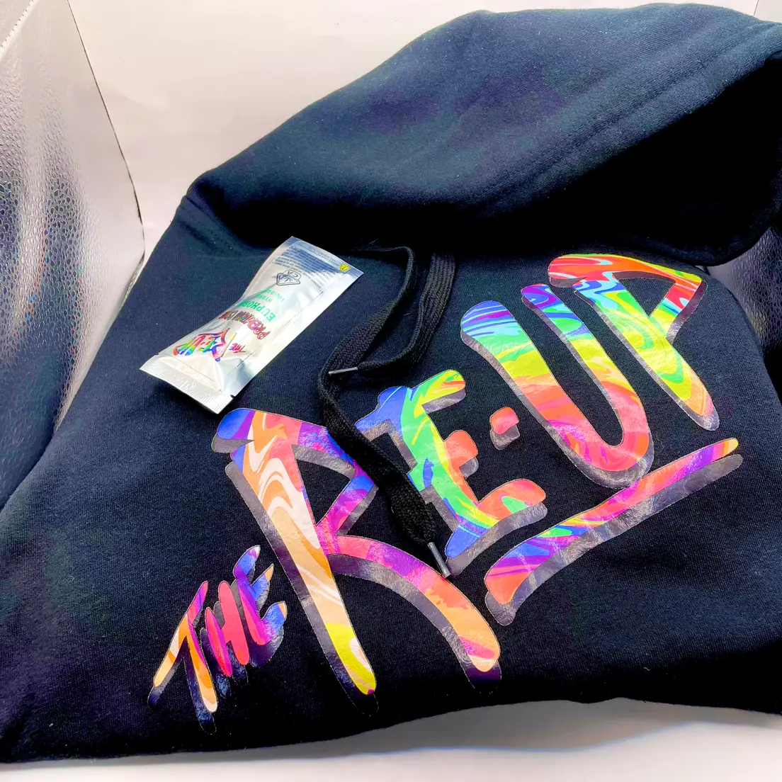 PRE-ORDER ONLY Deal! $29 (SMALL) Black Tie Dye Hoodie - The Re-Up + Preroll *Disclaimer*