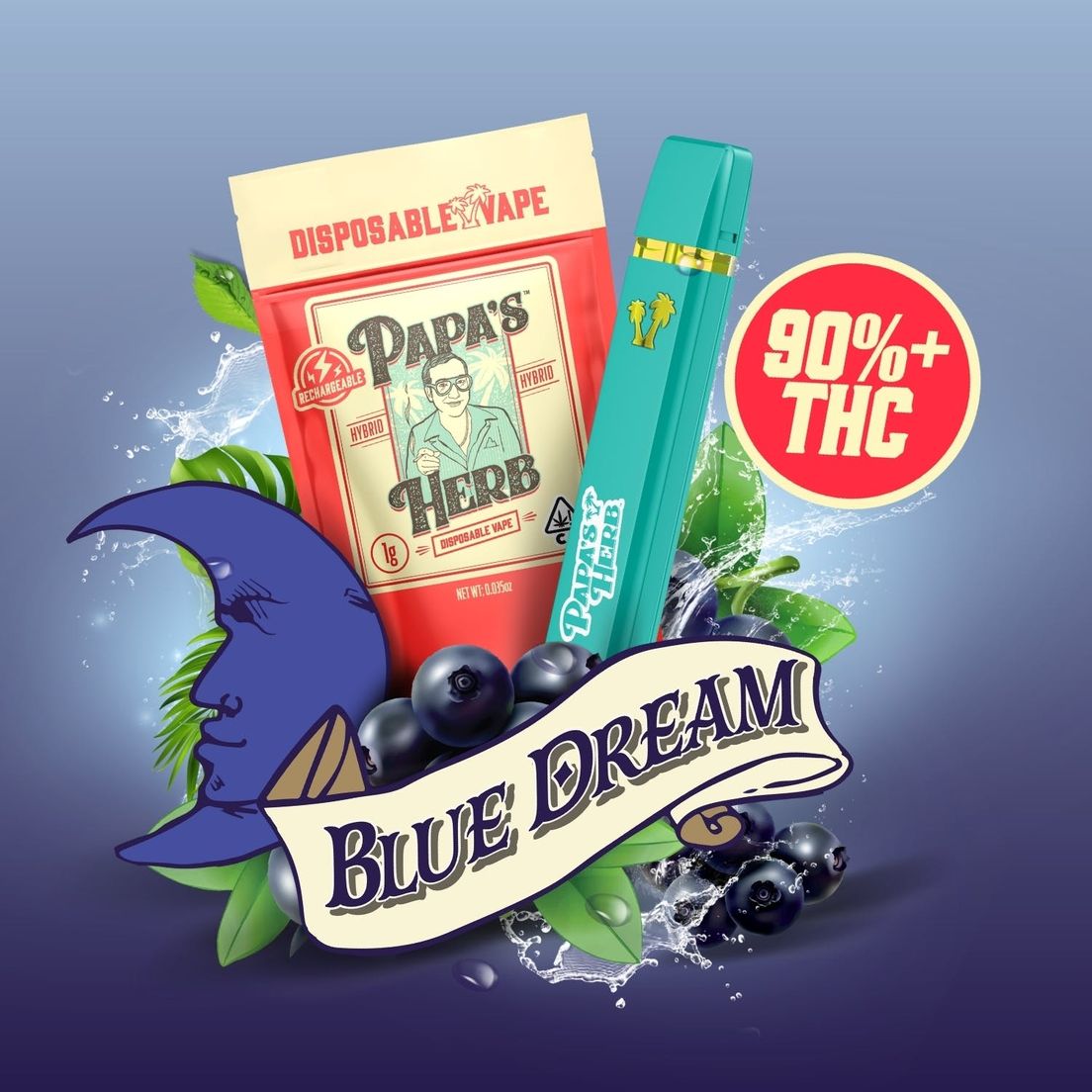 1g Blue Dream All In One Vape- PAPA'S HERB