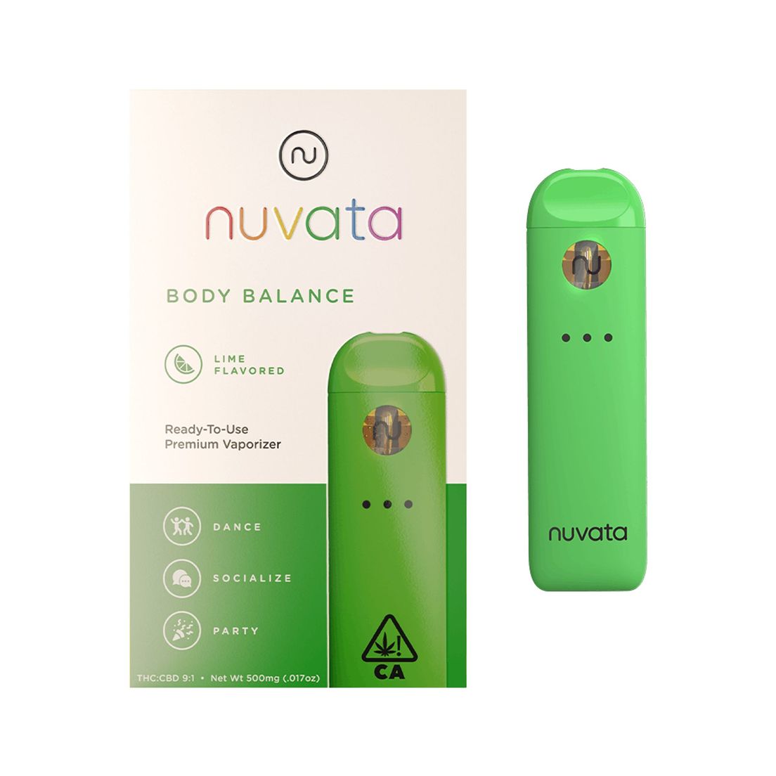 G. Nuvata .5g Disposable Vape Pen - Body Balance Lime (9:1 THC/CBD)